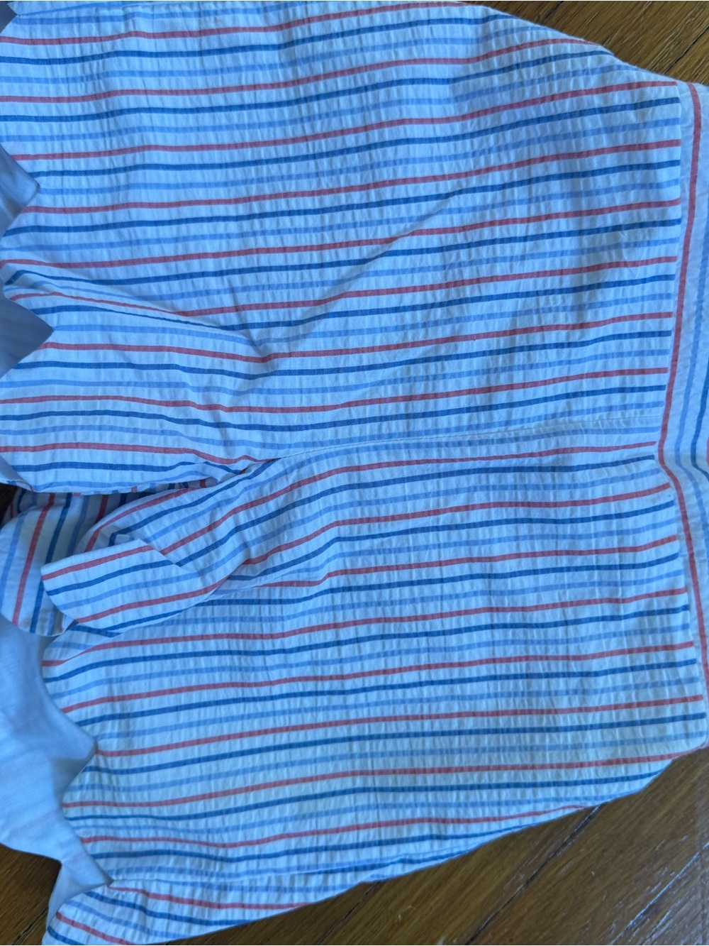 Men's Light Blue & Red Striped Casual Shirt